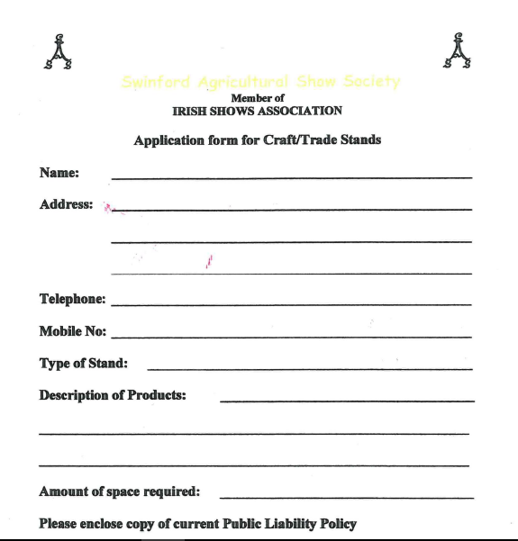 trade stand application form