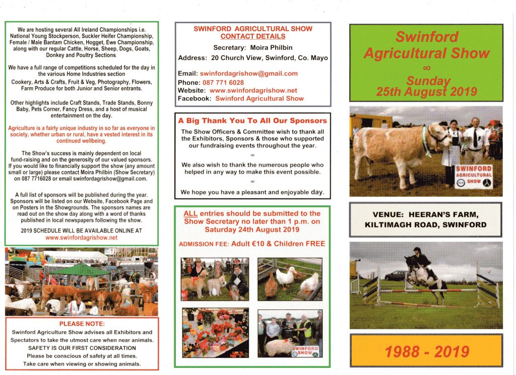 2019 Swinford Agri Show Flyer