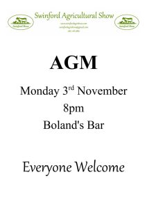 Swinford Agricultural Show 2025 AGM